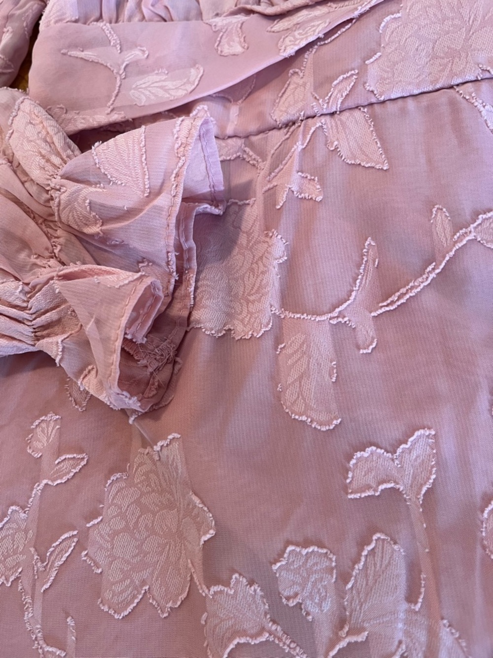 Thirty/Thirty Pink Flirty Textured Coquette Sweetheart Flowy Short Tie Bow Dress - Picture 6 of 10